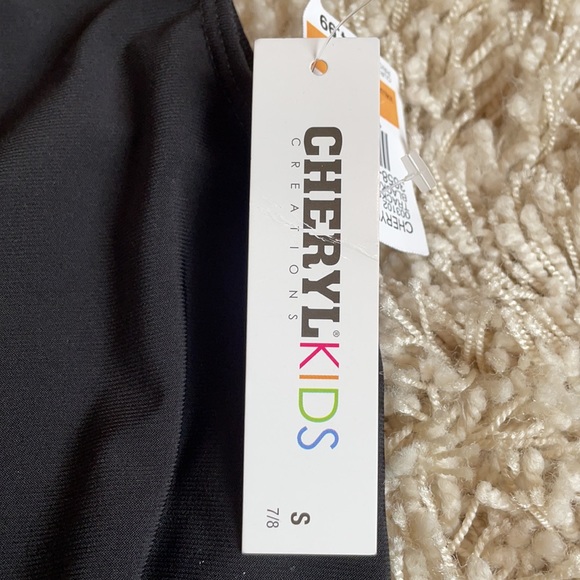 Girls black romper with red/green stripe - Picture 2 of 2